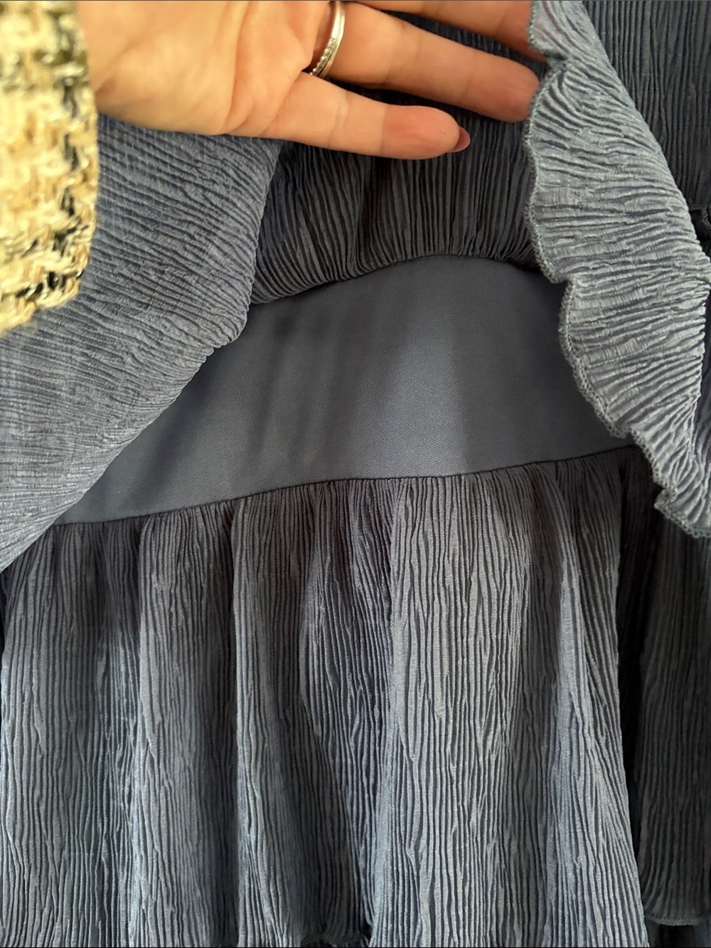Lulu's Blue Tiered Ruffle Long-Sleeve Dress - Picture 11 of 11